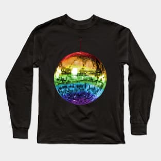 Rainbow Mirrored 1970s Disco Ball Long Sleeve T-Shirt